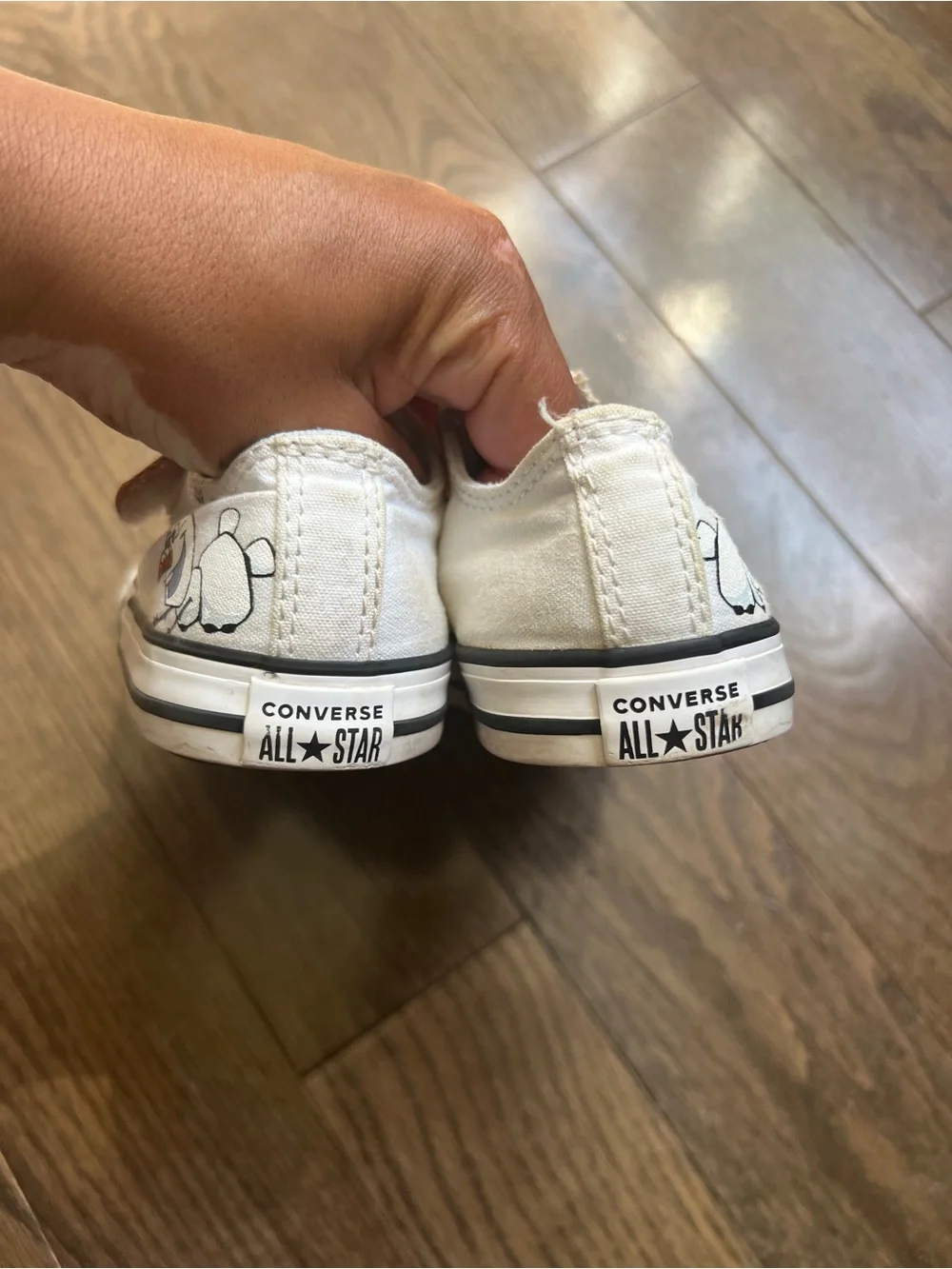 Converse Kids White Canvas Sneakers with Orange Strap disney Olaf frozen kids 10